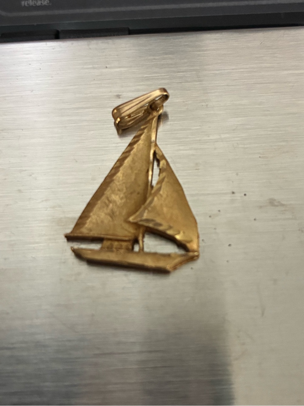 Vtg 14k Gold Sailboat Pendant Charm